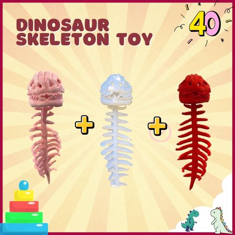 🔥Last Day Sale 40% OFF🔥SillyDino-Dinosaur Skeleton Toy - Soft & Silly, Fun Costume Prop️🎉