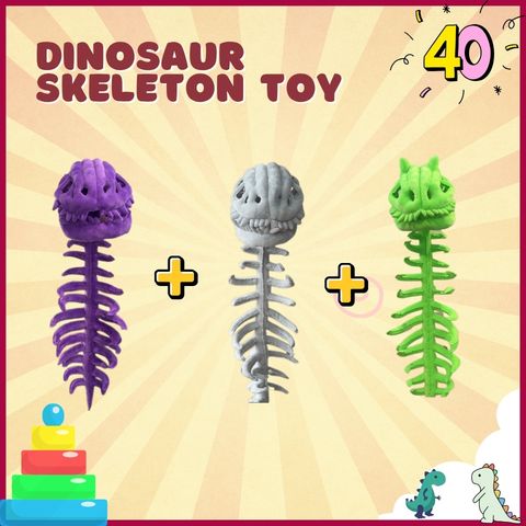 🔥Last Day Sale 40% OFF🔥SillyDino-Dinosaur Skeleton Toy - Soft & Silly, Fun Costume Prop️🎉
